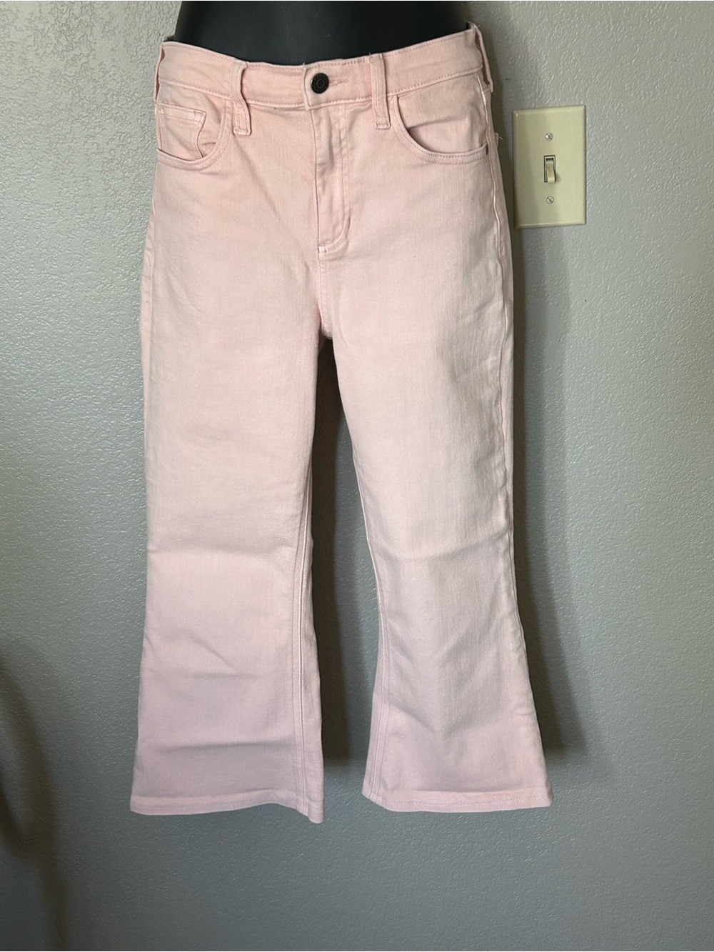 Harper Heritage High Waist Kick Crop Colored Denim Pink Sz 27